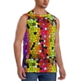 thumbnail image 2 of Fotbe Colorful Tie Dye Stained Glass 1 Men's Camiseta sin Mangas Estampada para Hombres, Playera Casual para Gimnasio, Entrenamiento, Playa-Small, 2 of 7