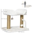 thumbnail image 3 of PawHut Cat Tower, Cat Tree Condo with Jute Scratching Posts, White, 3 of 10