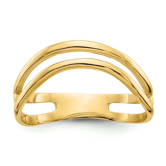 14k Yellow Gold Double Wave Thumb Ring