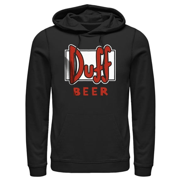 Men's The Simpsons Duff Beer Logo  Pull Over Hoodie Black Medium