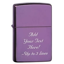 Zippo Lighter - Personalized Message Engraved on Backside Unique Colored Windproof Lighter (Purple #24747)