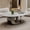 Grey+White, variant on Oval Faux Marble Coffee Table 49.2", Stainless Steel Base, Modern