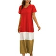 thumbnail image 1 of Robe d'Été pour Femmes à Imprimé, Col en V, Sexy, Robe de Plage, Robe de Soleil, Coupe Ample, Grande Taille, Midi, 1 of 4