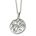 thumbnail image 1 of White Stainless Steel necklace with pendant 22 in 2 mm, 1 of 3