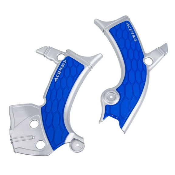 Acerbis X-Grip Frame Guards Silver/Blue For Yamaha YZ450FX 2019-2023