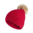 thumbnail image 3 of CoCopeaunt Female Students Fall And Winter Wool Cap, Wool Ball Plus Velvet Fashion Fashion Warm Knit Cap, 3 of 6