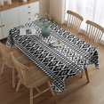 thumbnail image 2 of Rectangle Waterproof Tablecloth 60×84 Inch, Black Strip Boho Reusable Indoor/Outdoor Durable Table Cover for Party Kitchen Dinner Room Decor, 2 of 5