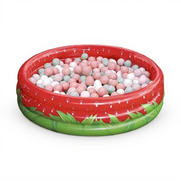 Tnarru Kids Ball Pit, Indoor Foldable PVC Playpen, Baby Toy Pool Strawberry