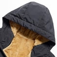 thumbnail image 6 of Ceisia Mens Solid Fleece Lined Pullover Anorak Hooded Windbreaker Jacket Black L Gift, 6 of 9