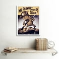 thumbnail image 2 of Vintage Poster Mr Peanut Goes to War Helmet Gun Department of Agriculture WWII Usa Art Print Framed Poster Wall Decor 12x16 inch, 2 of 4