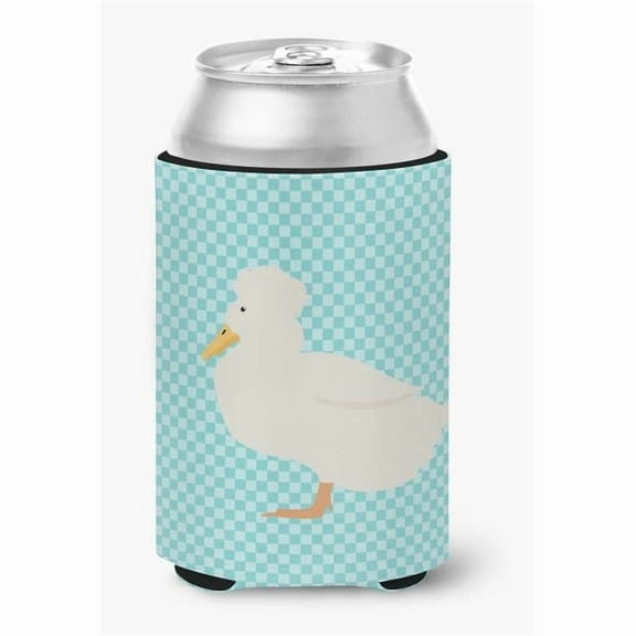 Carolines Treasures BB8031CC Crested Duck Blue Check Can or Bottle Hugger