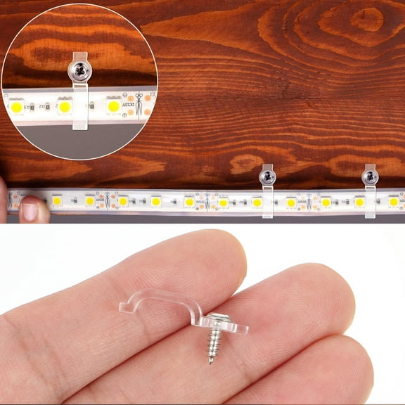 Kesenlong Strip Light Clips 100 Pcs LED Strip Lights Clips Plastic LED Strips Fixed Clips Light Strips Clips