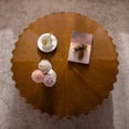 thumbnail image 2 of Drum Fluted Modern Round Coffee Table, Mid Century Circle Center Table with Sturdy Pedestal, for Living Room Bedroom Apartment Farmhouse Decor, 2 of 5