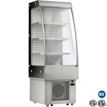 NSF 24 in. Refrigerated Open Air Merchandiser w/Curtain 8.8 Cu.Ft. Stainless Steel