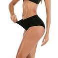 thumbnail image 2 of FANNYC 4PCS Women's Soft Stretch Breathable Underwear Cotton Skin-Friendly Panties High Waist Comfortable Fashionable Bikini, XS-3XL,Black/Gray, 2 of 7