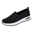 thumbnail image 2 of Orthopedic Shoes for Women,Orthopedic Dress Shoes for Women,Slip On Sneakers Women Breathable Mesh Knitted Woven Low Top Walking Shoes Lightweight Wide Width Non-Slip Shoes,Black,5.5, 2 of 6