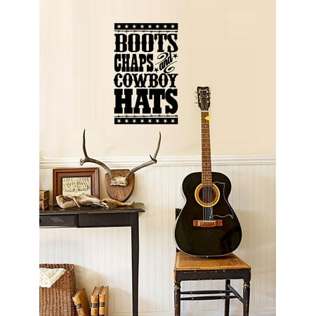 Decal ~ BOOTS CHAPS AND COWBOY HATS, #1 ~ WALL DECAL 13