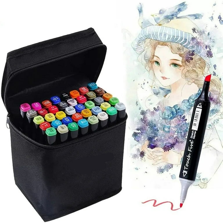 Touch School Marker Pen Kit 40 Colors Common Black