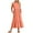 Orange, variant on QUYUON Womens Spaghetti Strap Midi Dress with Pockets Summer Sleeveless Square Neck Tank Dresses Pleated A-Line Ruffle Hem Flowy Loose Casual Beach Dresses Tshirt Mid-Length Dress Army Green-A M
