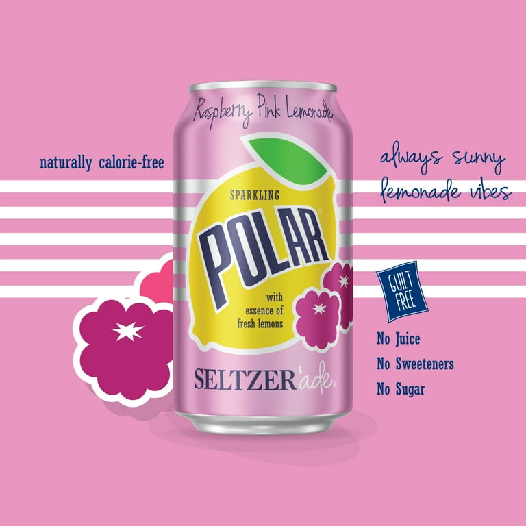 Polar Sugar-Free Raspberry Pink Lemonade Sparkling Seltzer Water