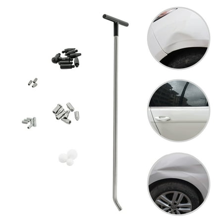 19-Piece Car Dent Repair Kit with Electroplated Steel Rods, PVC Handle, Smooth Edges, and Efficient Tools for Auto Body Repair