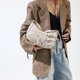thumbnail image 4 of Bolso de viaje casual para mujer Color sólido Y2K Bolso de mensajero de moda PU Chic Hobo Bag, 4 of 8