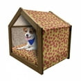 thumbnail image 1 of Floral Pet House, Traditional Japanese Cherry Blossom Trees Pink Sakura Flowers, Outdoor & Indoor Portable Dog Kennel with Pillow and Cover, 5 Sizes, Earth Yellow Dark Brown, by Ambesonne, 1 of 5