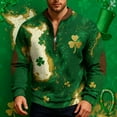 thumbnail image 5 of Yaoyar Mens St Patrick's Long Sleeve T-Shirt Crewneck Half Zipper Long Sleeved Shirts Top, 5 of 5