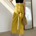 thumbnail image 4 of cfhntfmh Wide Leg Pants for Women Trendy High Waist Cotton Linen Wrap Pants Lounge Side Knot Flowy Palazzo Pants, 4 of 7