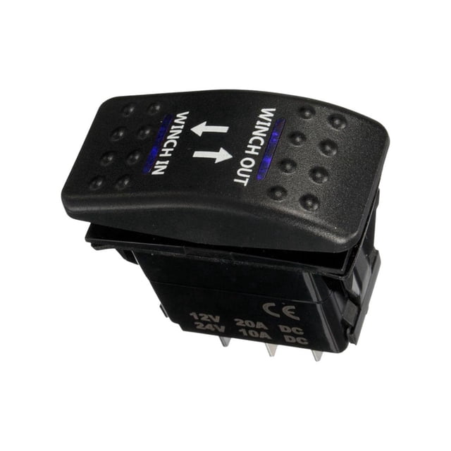 2X Treuil 12V 20A Interrupteur à Bascule 7 Broches LED Bleu