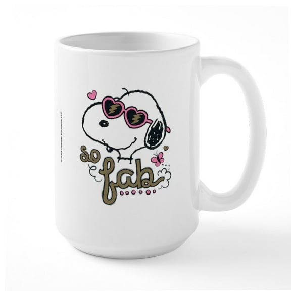 CafePress - Snoopy So Fab - 15 oz Ceramic Large White Novelty Mug