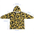 thumbnail image 7 of Yellow Leopard Pattern Blanket Hoodies for Kids 6-13YR Oversize Wearable Blanket Hoodies for Boys Girls Teens, 7 of 7