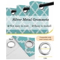 thumbnail image 6 of Quatrefoil Moroccan Pattern Blackout Curtains 84 Inches Long for Bedroom, Geometric Aqua Morocco Thermal Insulated Room Darkening Black Out Window Curtain Panels Grommet Drapes for Living Room, 6 of 8