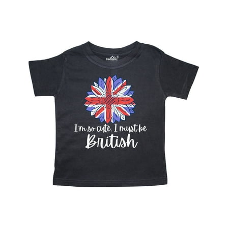 

Inktastic I m So Cute I Must be British Sunflower UK Flag Gift Toddler Boy or Toddler Girl T-Shirt