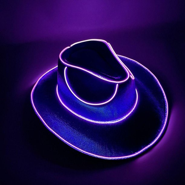 BICICLETAS Wireless Led Cowboy Hat , Cosplay Disco Party Concert Iridiscente Jazz Fiesta Halloween Dress Up Unisex Neón Espacio Cowgirl Hombres