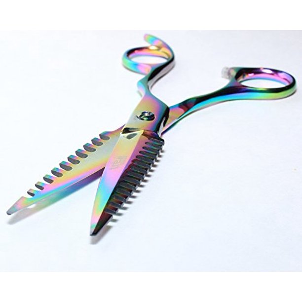 TreSharp 6" razor edge Scissors Titanium Coated with dual comb edges