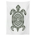 thumbnail image 3 of Ambesonne Tribal Tablecloth Rectangular Table Cover, Turtle Maori, 52"x70", Black and White, 3 of 4