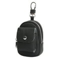 thumbnail image 2 of Leather Backpack Keychain Cute Travel Purse Makeup Bag For Women Compact Organizer With Carabiner Clip, 2 of 3