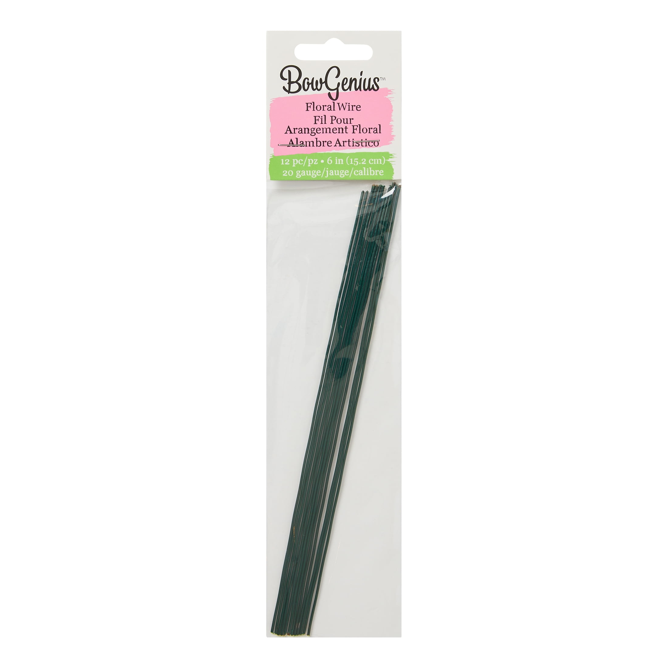 (4 pack) Offray 9", Dark Green Floral Wire Is Perfect For Tying And Finishing Bows, 12 Count