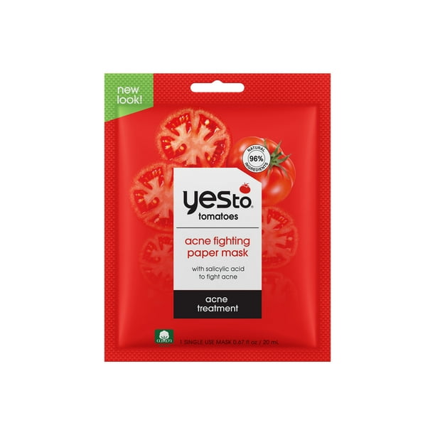 Yes To Tomatoes Acne Fighting Paper Mask, Single Use Face Mask, 0.67 fl