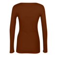 thumbnail image 5 of Qwertyu Women's Long Sleeve Shirts Stretch Square Neck Ribbed Slim Fitted Casual Basic Tops Tee Ginger 3XL, 5 of 7