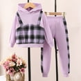 thumbnail image 2 of Rovga Girls Outfits 2-3 Years Toddler Long Sleeve Plaid Print Tops And Pants 2Pcs Fall Winter Outfits Clothes Set Cute Wear, 2 of 8