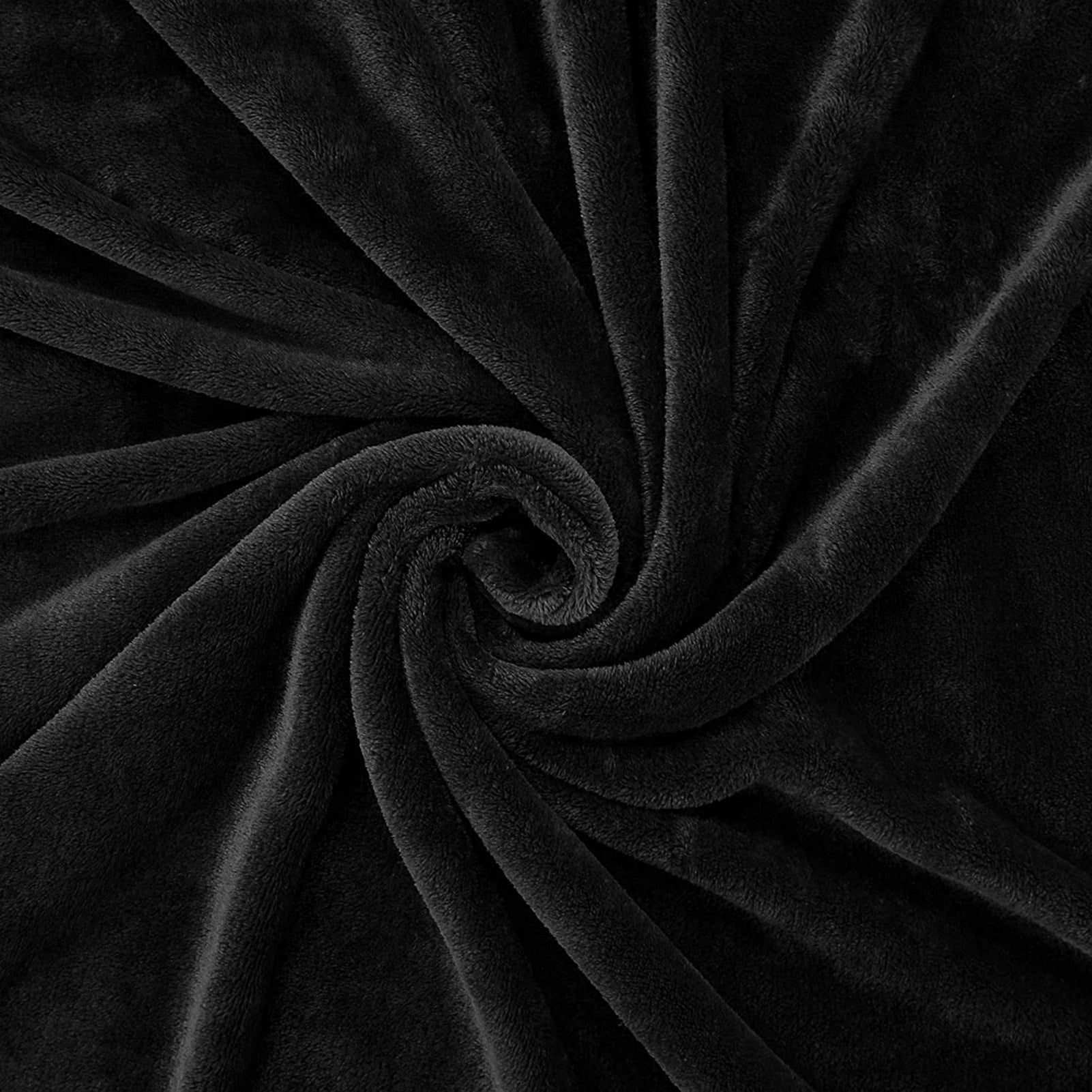 Exclusivo Mezcla King Size Flannel Fleece Velvet Plush Bed Blanket as Bedspread, Coverlet, Bed Cover (90"x104", Black)