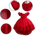 thumbnail image 4 of AJZIOJIRO Kids Toddler Flower Girls Wedding Tulle Dresses Baby Maxi High Low Gown Dance 3-12T Tulle Tutu Princess Dress, 4 of 9