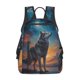 thumbnail image 1 of Disketp Moonlit Night Sky Wolf Mochila Ligera e Impermeable, Mochila de Día Resistente para Viajes, Senderismo y Uso Diario para Hombre y Mujer, 1 of 7