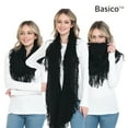 thumbnail image 4 of BASICO 2PK Warm Knit Winter Scarfs for Women Heahter Grey and Black Infinity Scarf Circle Loop Scarves, 4 of 7