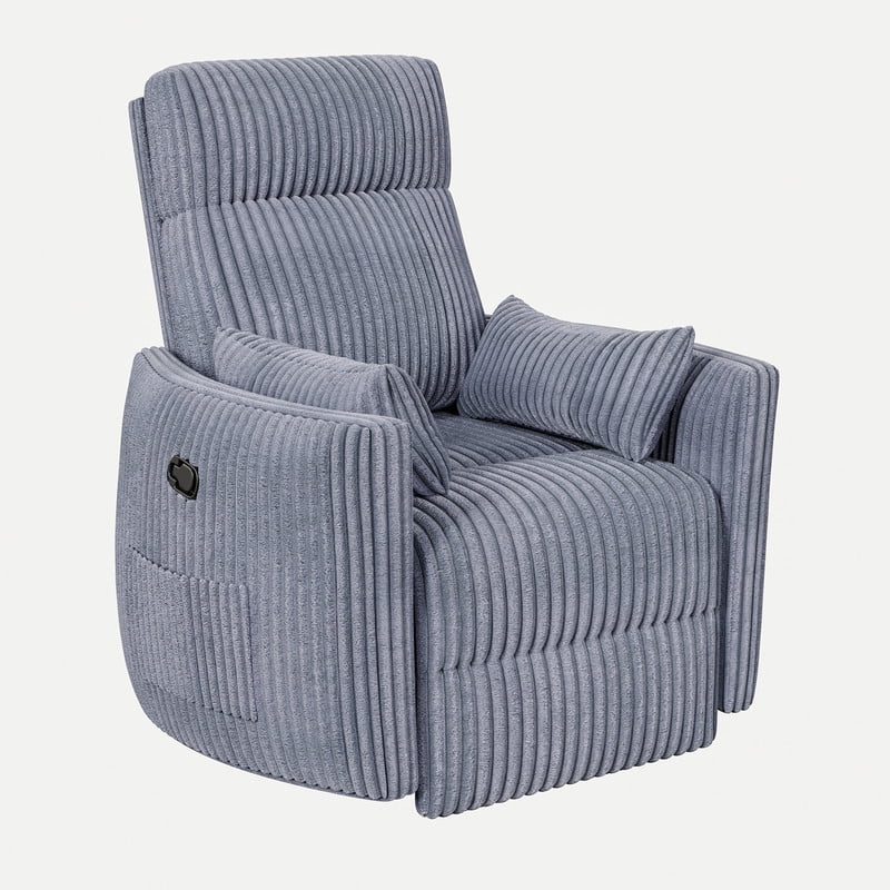 Homall 360° Power Swivel Recliner High Back Adult Rocker Recliner Chair with 2 Pillows for Nursing Expectant Mothers,Corduroy Gray
