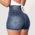 thumbnail image 3 of Pantalones cortos de mezclilla rotos para mujer a la moda, pantalones vaqueros rasgados de cintura alta, Pantalones ajustados Fridja  fhjkhfk459465, 3 of 6