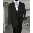 thumbnail image 1 of Charcoal With White Pinstripe Conversative 2 Button Flat Front Mens Discounted Cheap Priced Business Suits Clearance Sale, 1 of 1