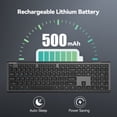 thumbnail image 6 of TECKNET BASICS Rechargeable Bluetooth Keyboard: 4-device free switching (2.4G+BT), ultra-slim full size, quiet typing, adjustable stand, 12 multimedia keys, for PC/laptop/TV/phone., 6 of 8